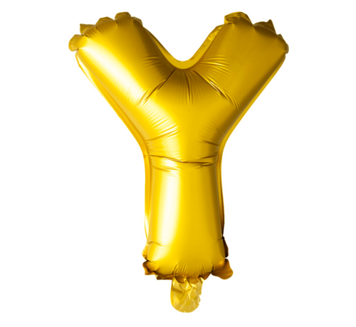 Metallic folie letter ballon Y goud