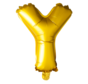 Metallic folie letter ballon Y goud