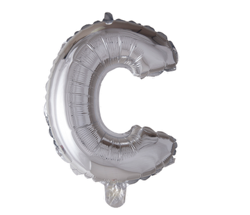 Folieballon letter 'C' zilver