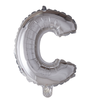 Folieballon letter 'C' zilver