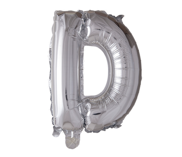 Folieballon letter 'D' zilver