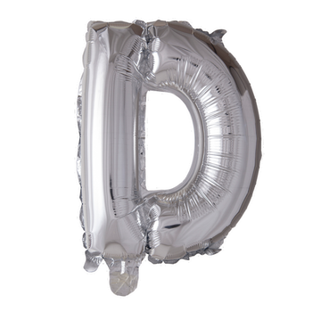 Folieballon letter 'D' zilver