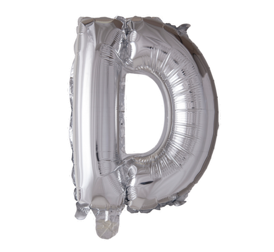 Folieballon letter 'D' zilver