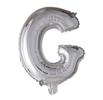 Folieballon letter 'G' zilver