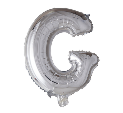 Folieballon letter 'G' zilver