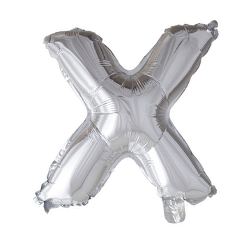 Folieballon letter 'X' zilver