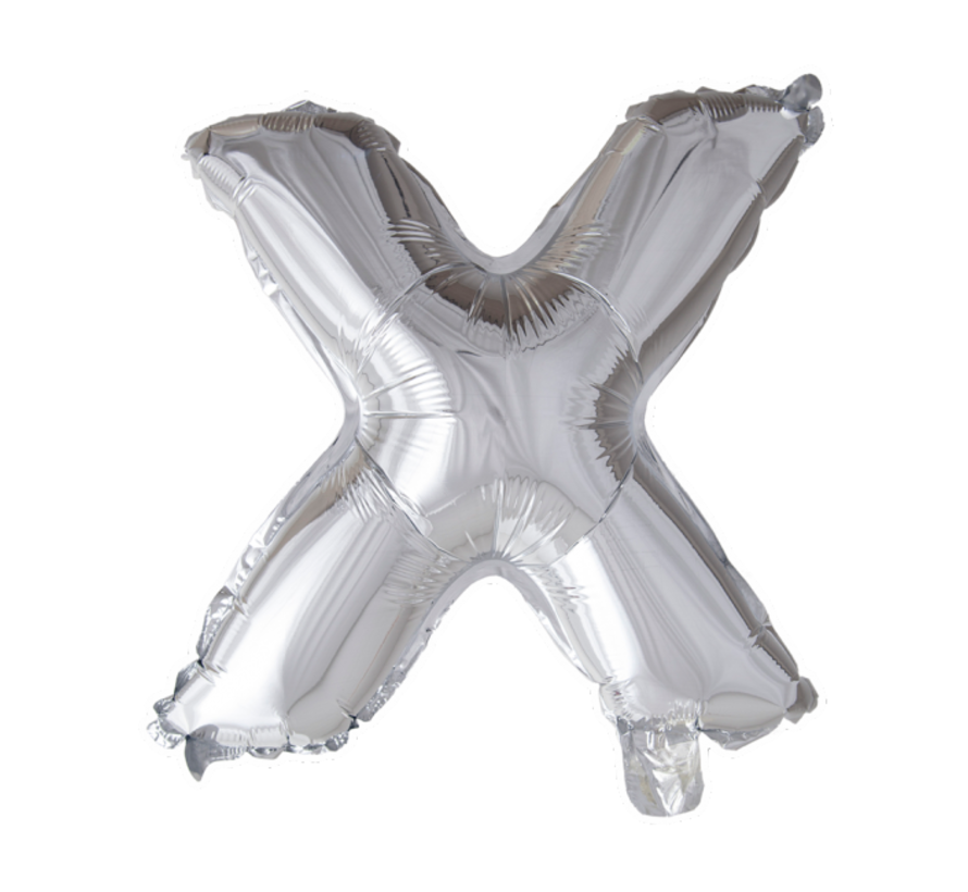 Folieballon letter 'X' zilver