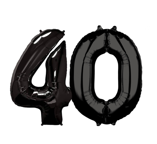 Zwarte folie ballonnen cijfers 40 jaar