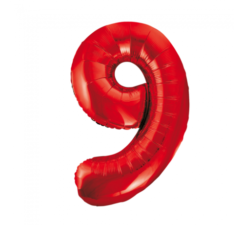 Rode  cijfer ballon 9