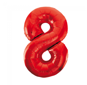 Rode cijfer ballon 8