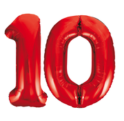 Rode cijfer ballonnen 10
