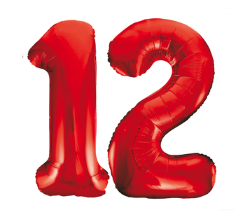 Rode cijfer ballonnen 12