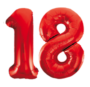 Rode cijfer ballonnen 18