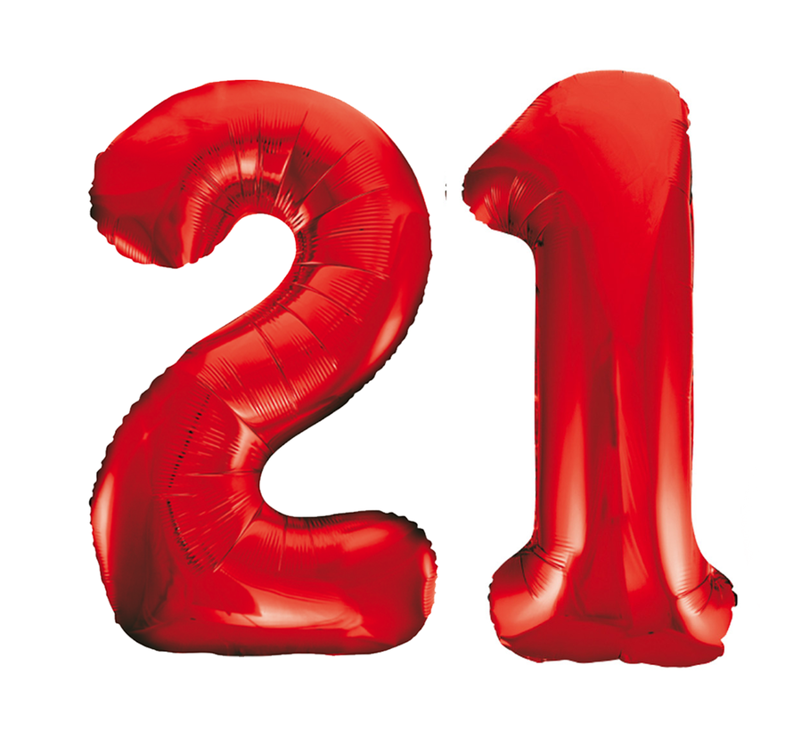 Rode cijfer ballonnen 21