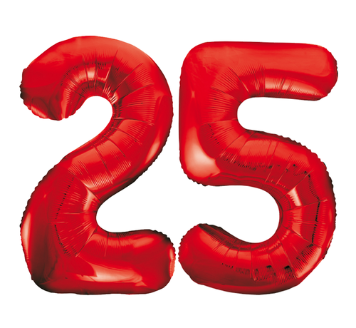 Rode cijfer ballonnen 25
