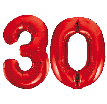 Rode cijfer ballonnen 30