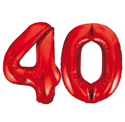 Rode cijfer ballonnen 40