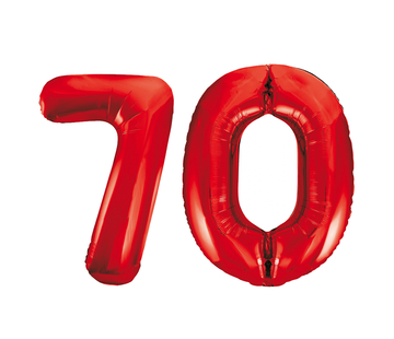 Rode cijfer ballonnen 70