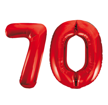 Rode cijfer ballonnen 70