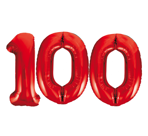 Rode cijfer ballon 100