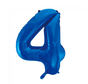 Blauwe helium folie ballon  cijfer 4