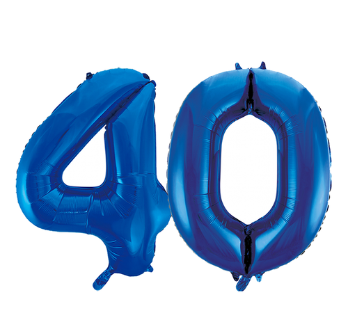 Blauwe folie ballonnen cijfer 40