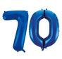 Blauwe folie ballonnen cijfer 70