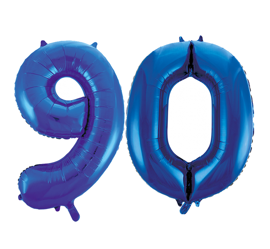 Blauwe folie ballonnen cijfer 90