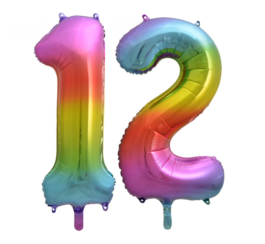 Regenboog cijfer Ballonnen 12