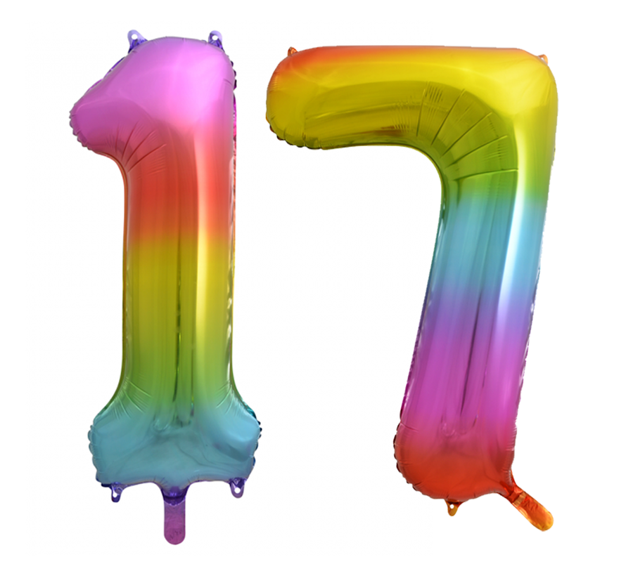 Regenboog cijfer Ballon 17