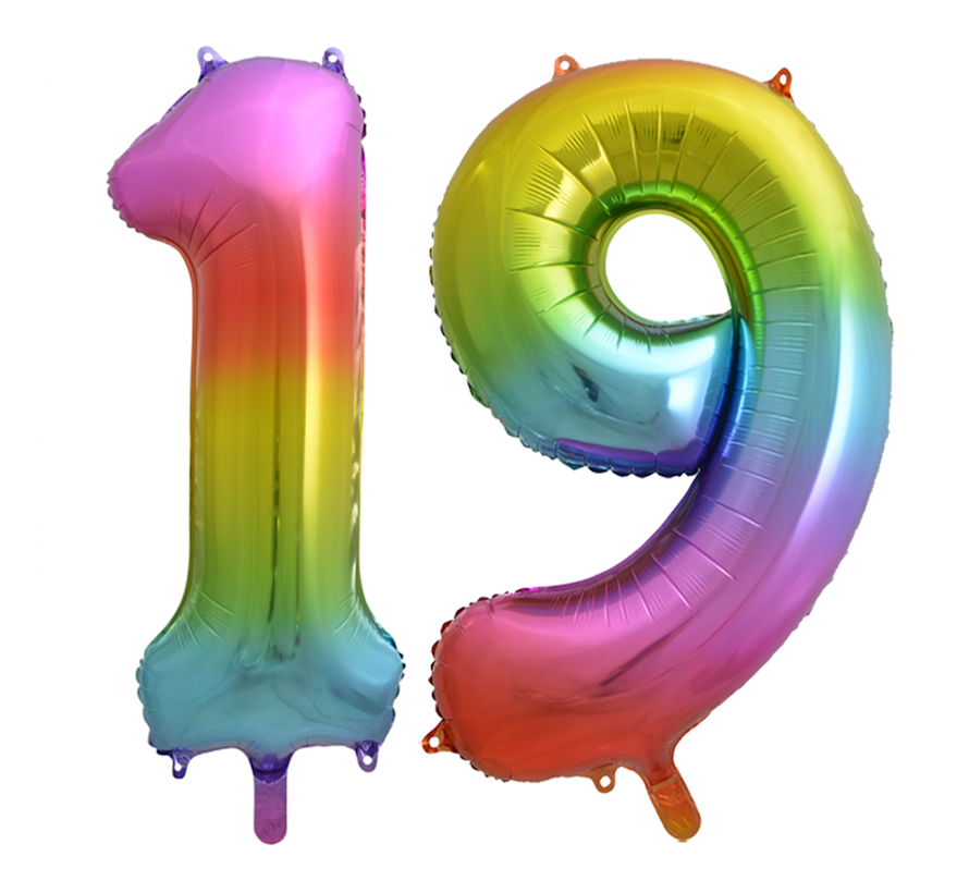 Regenboog cijfer Ballon 19