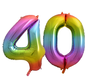 Regenboog cijfer ballon 40