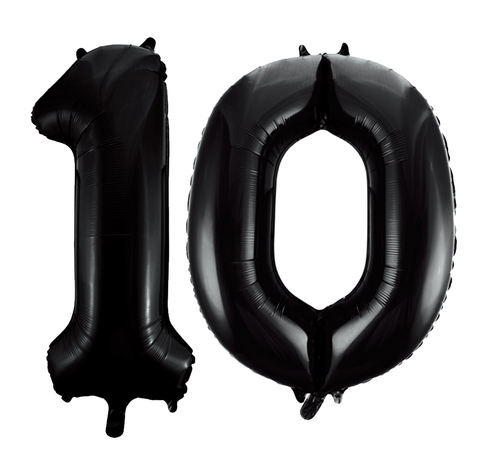 Zwarte cijfer 10  ballonnen
