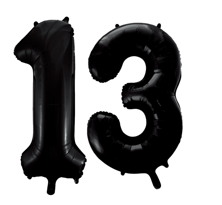 Zwarte cijfer 13 ballonnen