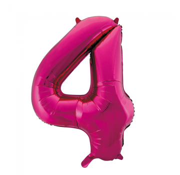Roze cijfer ballon 4
