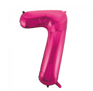 Roze cijfer ballon 7