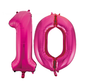 Roze folie ballonnen cijfers  10