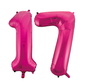 Helium roze cijfer ballonnen 17