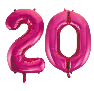 Roze cijfer ballonnen 20