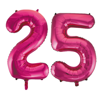 Roze cijfer ballonnen 25
