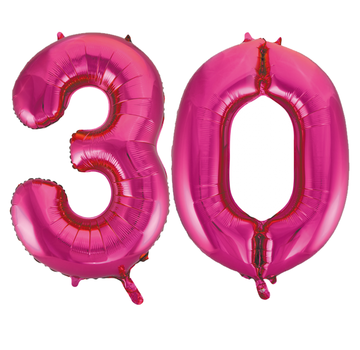 Roze cijfer ballonnen 30