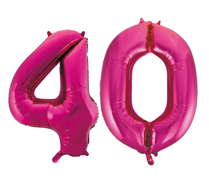 Helium roze cijfer ballonnen 40