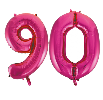 Roze cijfer ballonnen 90