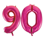 Helium roze cijfer ballonnen 90