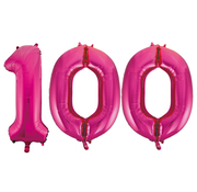 Roze cijfer ballonnen 100