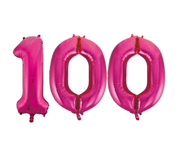 Cijfer ballonnen roze 100