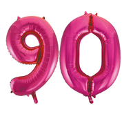 Cijfer ballonnen roze 90