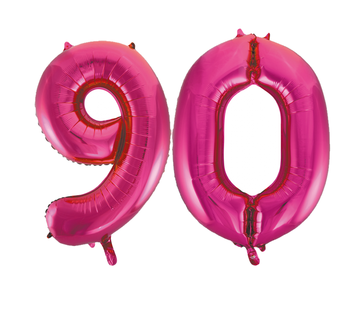 Cijfer ballonnen roze 90