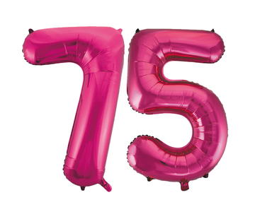 Cijfer ballonnen roze 75
