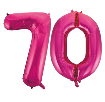 Cijfer ballonnen roze 70